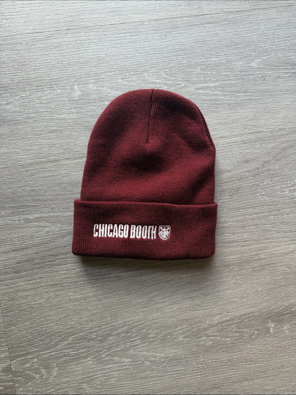 Chicago Booth Maroon Cuffed Beanie